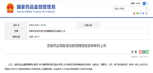 再下一城！英放生物助力科伦博泰HER2 ADC博度曲妥珠单抗获批！